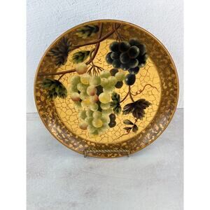 Oriental Accents Grape‎ Decorative Plate with metal stand